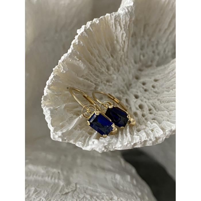 Sky Jewelry Золотые серьги с сапфиром Мечта