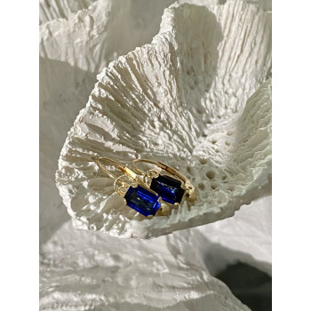 Sky Jewelry Золотые серьги с сапфиром Мечта