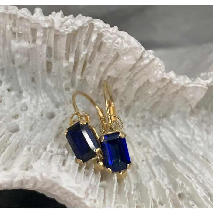 Sky Jewelry Золотые серьги с сапфиром Мечта