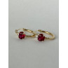 Sky Jewelry Золотые серьги с рубинами и бриллиантами  Сердца