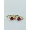 Sky Jewelry Золотые серьги с рубинами и бриллиантами  Сердца