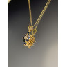 Sky Jewelry Золотая цепочка с кулоном сапфиры и бриллиант
