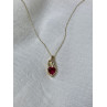Sky Jewelry Золотая цепочка с кулоном рубин и бриллиант  Сердце