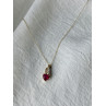 Sky Jewelry Золотая цепочка с кулоном рубин и бриллиант  Сердце