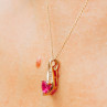 Sky Jewelry Золотая цепочка с кулоном рубин и бриллиант  Сердце