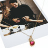 Sky Jewelry Золотая цепочка с кулоном рубин и бриллиант  Сердце