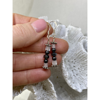 Sky Jewelry Серебряные серьги со вставками из ювелирного стекла