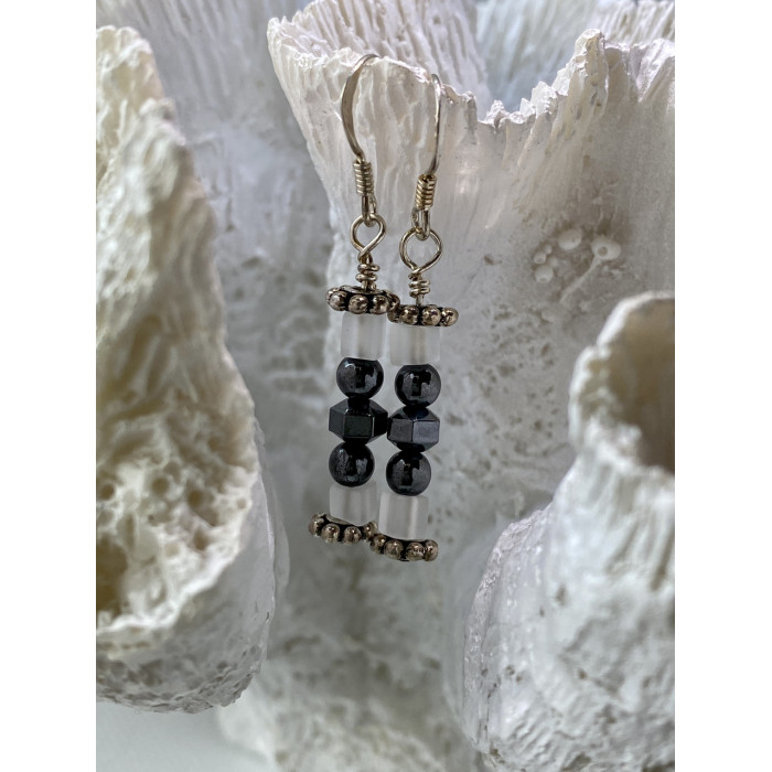 Sky Jewelry Серебряные серьги со вставками из ювелирного стекла