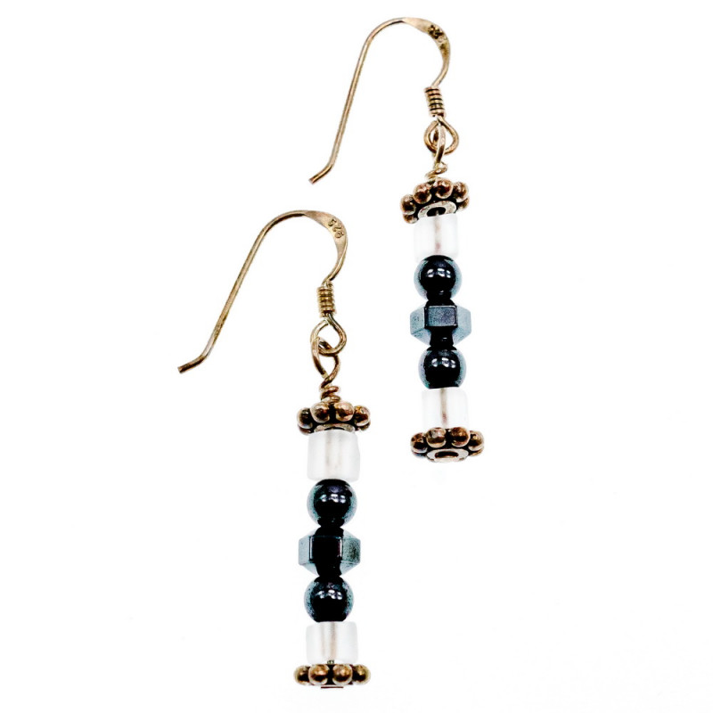 Sky Jewelry Серебряные серьги со вставками из ювелирного стекла