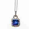 Sky Jewelry Серебряная цепочка с кулоном синий и белый сапфир