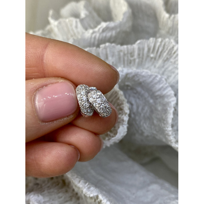 Sky Jewelry Серебряные серьги с фианитами  Маленькая радость