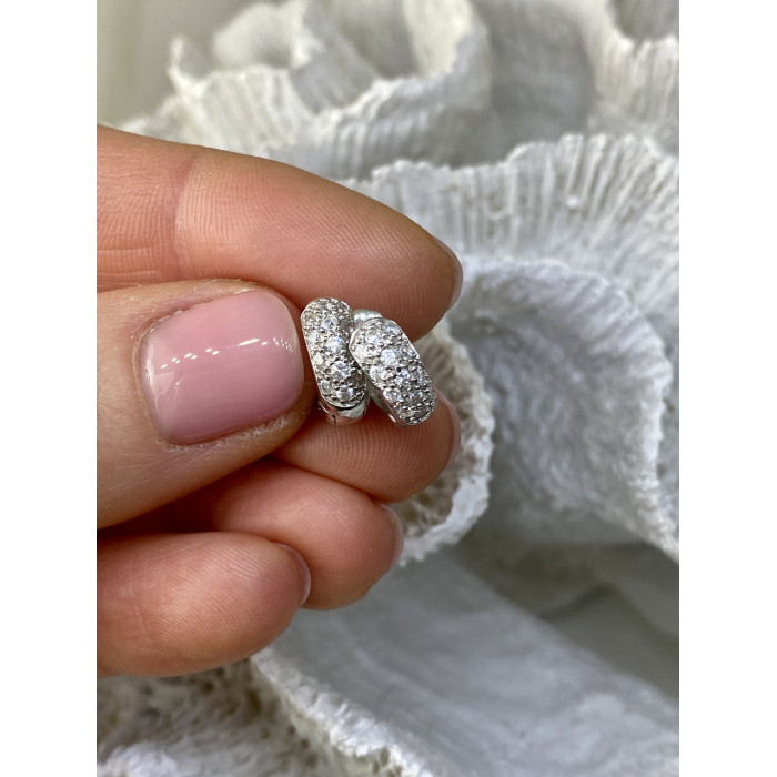 Sky Jewelry Серебряные серьги с фианитами  Маленькая радость