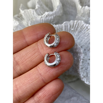 Sky Jewelry Серебряные серьги с фианитами  Маленькая радость