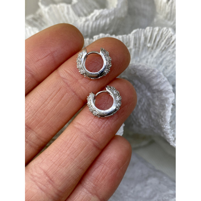 Sky Jewelry Серебряные серьги с фианитами  Маленькая радость