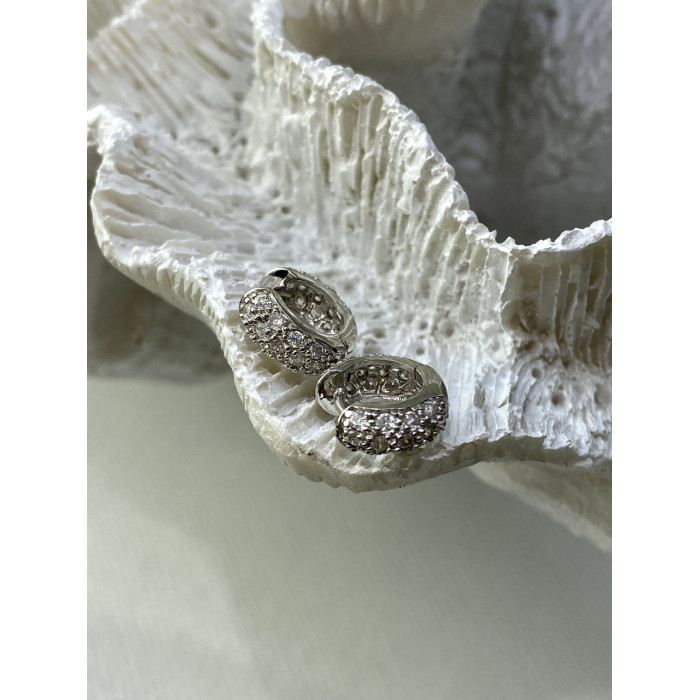 Sky Jewelry Серебряные серьги с фианитами  Маленькая радость