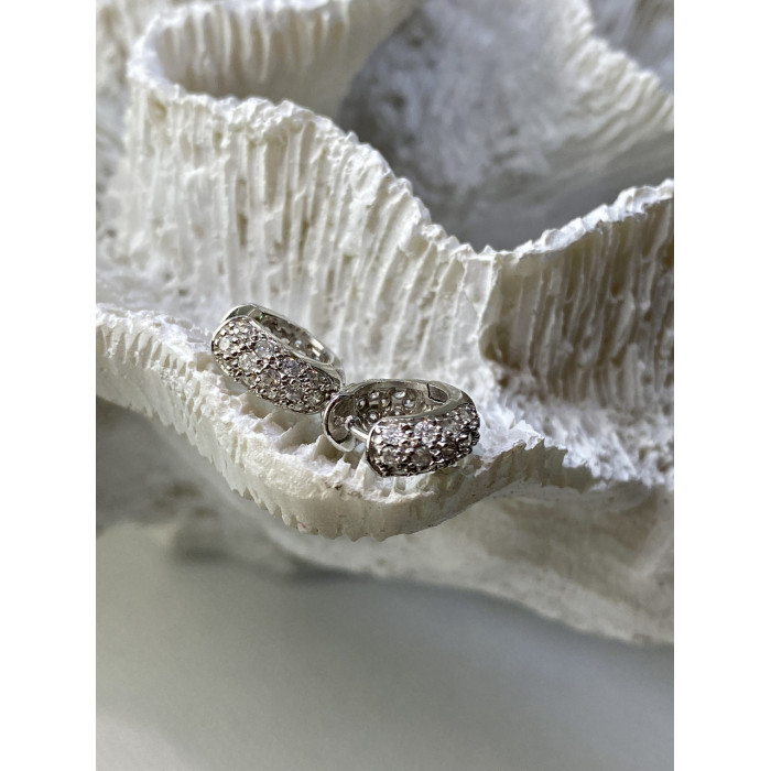 Sky Jewelry Серебряные серьги с фианитами  Маленькая радость