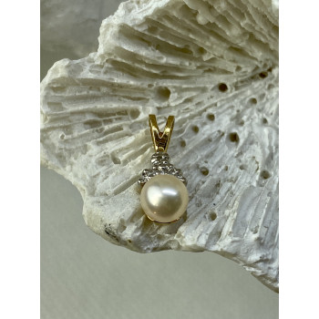 Sky Jewelry Золотой кулон с жемчугом и бриллиантами