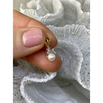 Sky Jewelry Золотой кулон с жемчугом и бриллиантами