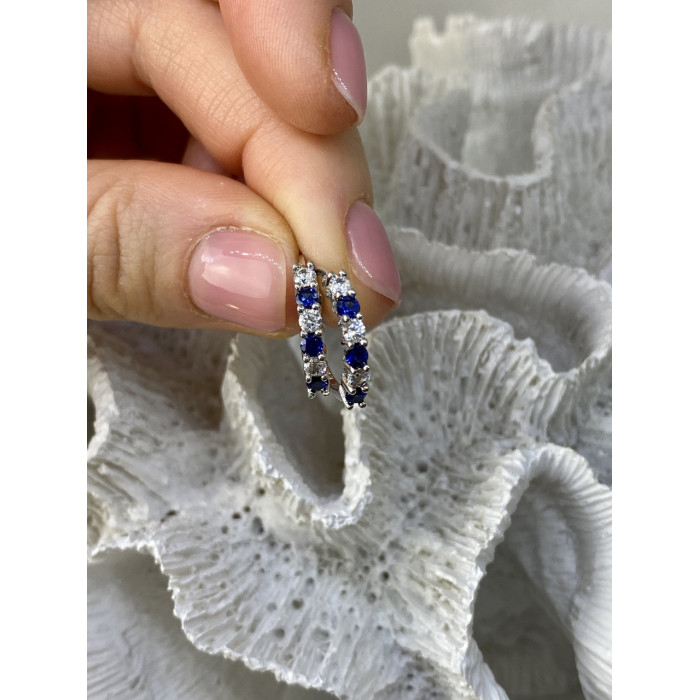 Sky Jewelry Серебряные серьги с фианитами Блеск