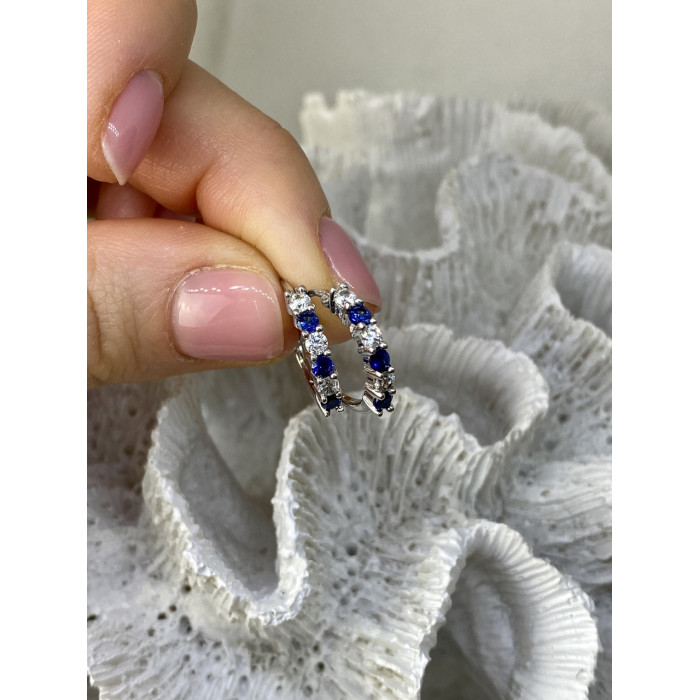 Sky Jewelry Серебряные серьги с фианитами Блеск