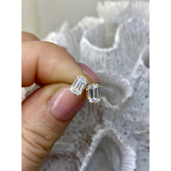 Sky Jewelry Золотые серьги с фианитом Элегантность