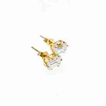 Sky Jewelry Золотые серьги с фианитом Элегантность