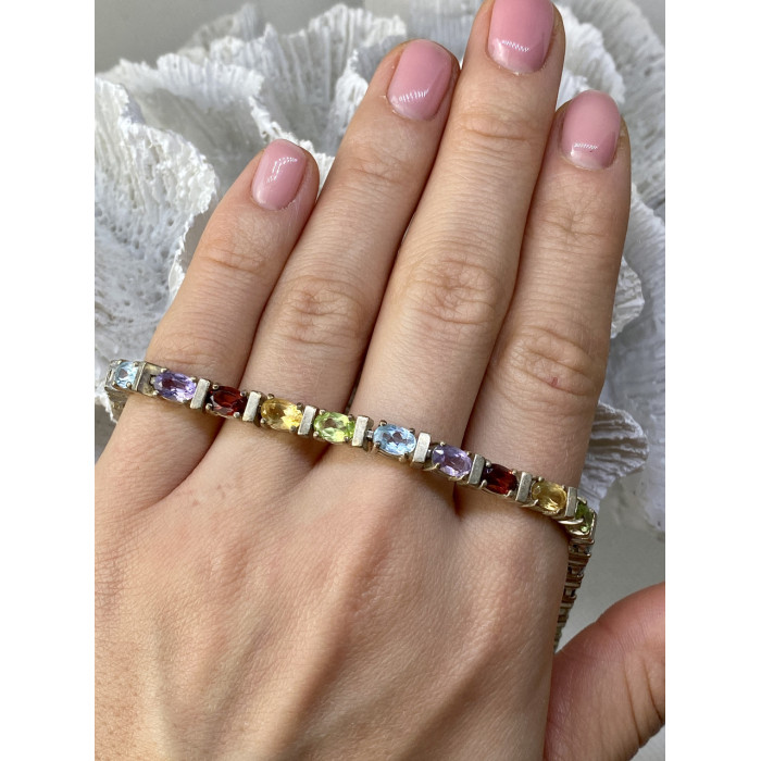 Sky Jewelry Серебряный браслет с натуральными камнями Очарование