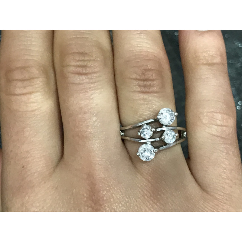 Sky Jewelry Серебро 925 пробы кольцо с фианитами