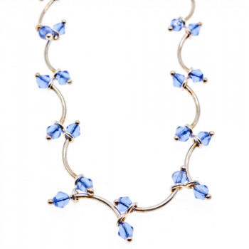 Sky Jewelry Серебряное ожерелье с ювелирным стеклом  Стиль Италии