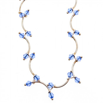 Sky Jewelry Серебряное ожерелье с ювелирным стеклом  Стиль Италии