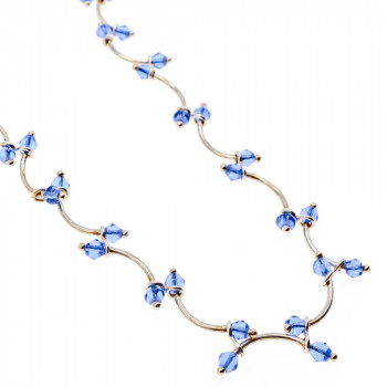 Sky Jewelry Серебряное ожерелье с ювелирным стеклом  Стиль Италии