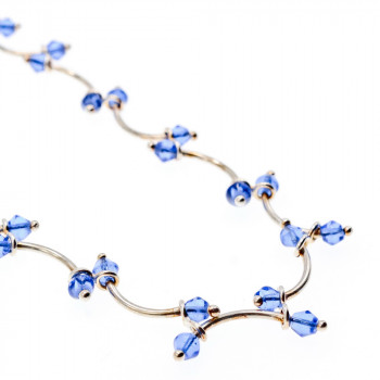 Sky Jewelry Серебряное ожерелье с ювелирным стеклом  Стиль Италии