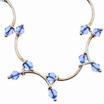 Sky Jewelry Серебряное ожерелье с ювелирным стеклом  Стиль Италии
