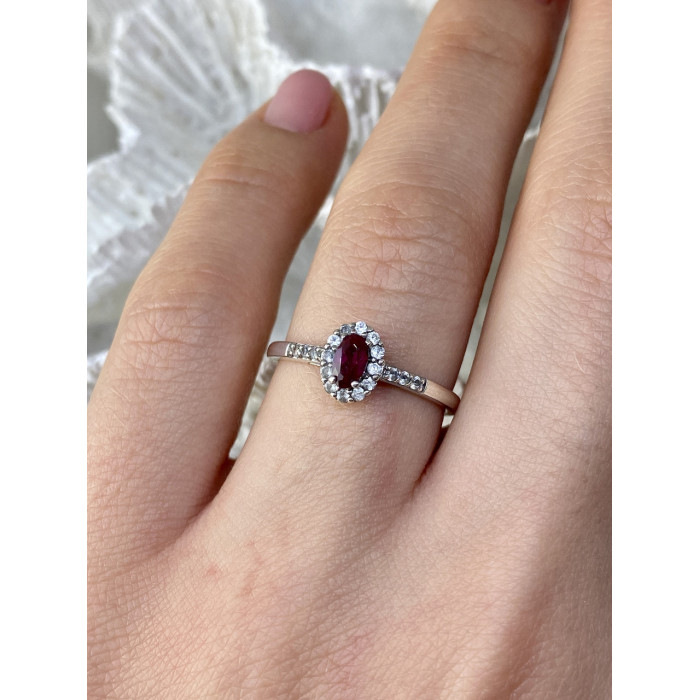 Sky Jewelry Серебряное кольцо с рубеллитом и белым турмалином