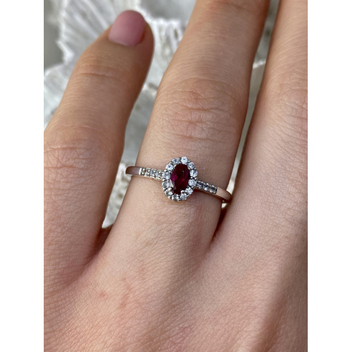 Sky Jewelry Серебряное кольцо с рубеллитом и белым турмалином