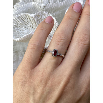 Sky Jewelry Серебряное кольцо с рубеллитом и белым турмалином