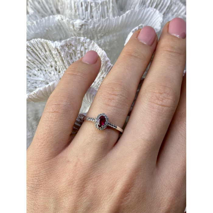 Sky Jewelry Серебряное кольцо с рубеллитом и белым турмалином