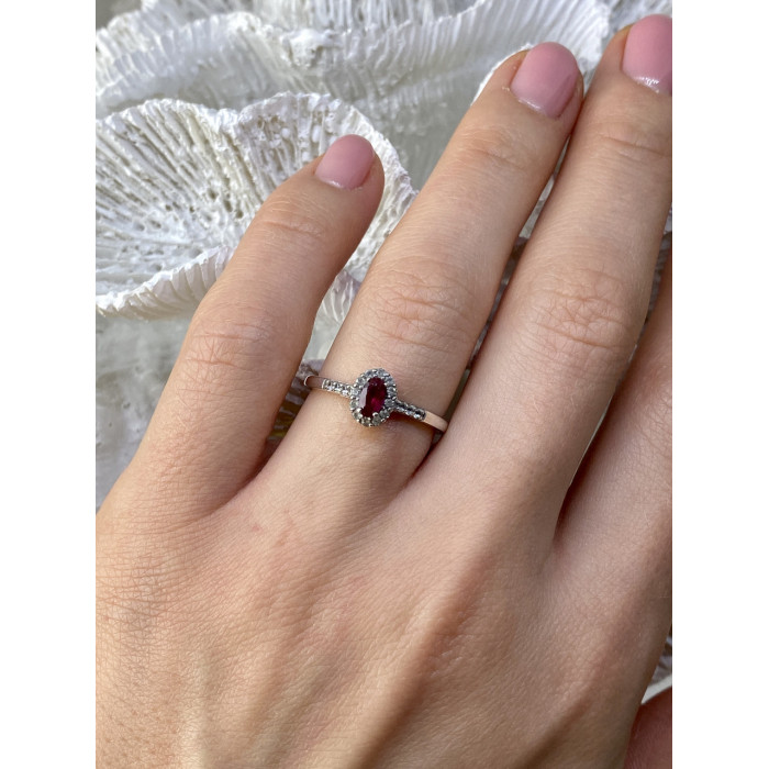 Sky Jewelry Серебряное кольцо с рубеллитом и белым турмалином