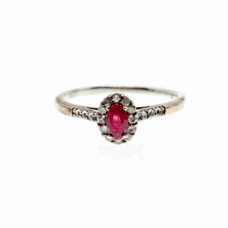 Sky Jewelry Серебряное кольцо с рубеллитом и белым турмалином
