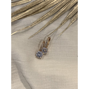 Sky Jewelry Серебряные Серьги в позолоте с фианитами   Сияй