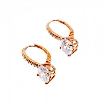 Sky Jewelry Серебряные Серьги в позолоте с фианитами   Сияй