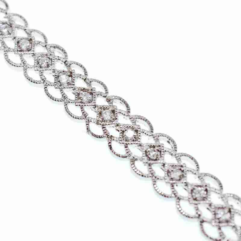Sky Jewelry Браслет из серебра со вставками из топаза Ажур