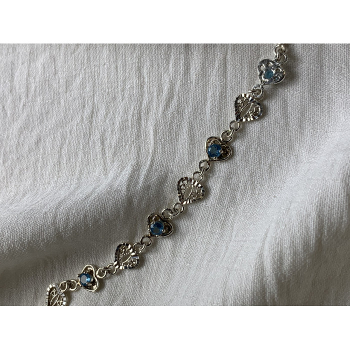 Sky Jewelry Браслет из серебра с топазом   Сердце  2