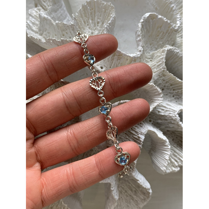 Sky Jewelry Браслет из серебра с топазом   Сердце  2