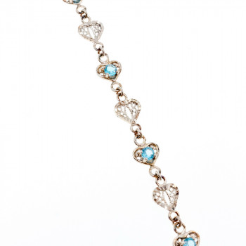 Sky Jewelry Браслет из серебра с топазом   Сердце  2