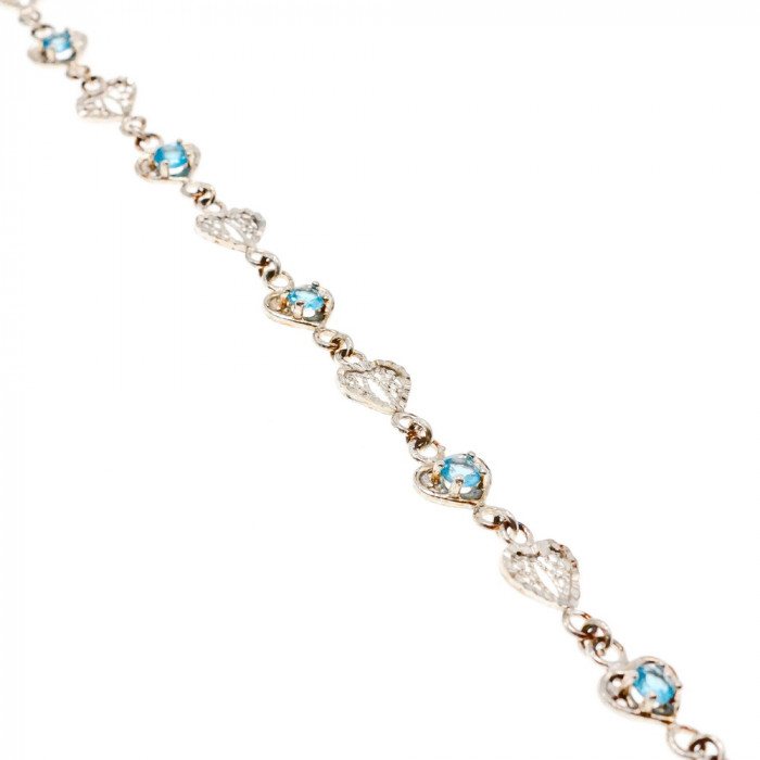 Sky Jewelry Браслет из серебра с топазом   Сердце  2