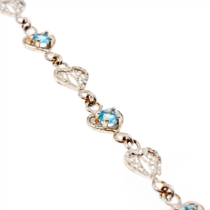 Sky Jewelry Браслет из серебра с топазом   Сердце  2