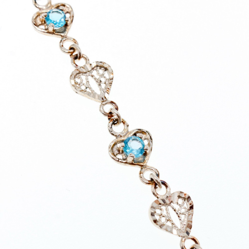 Sky Jewelry Браслет из серебра с топазом   Сердце  2