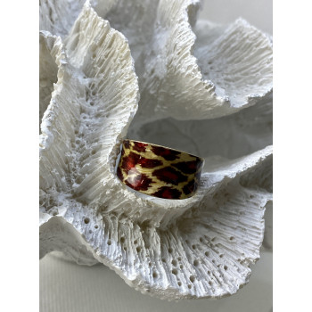 Sky Jewelry Кольцо из серебра в позолоте с эмалью Леопардовый принт