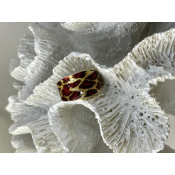 Sky Jewelry Кольцо из серебра в позолоте с эмалью Леопардовый принт